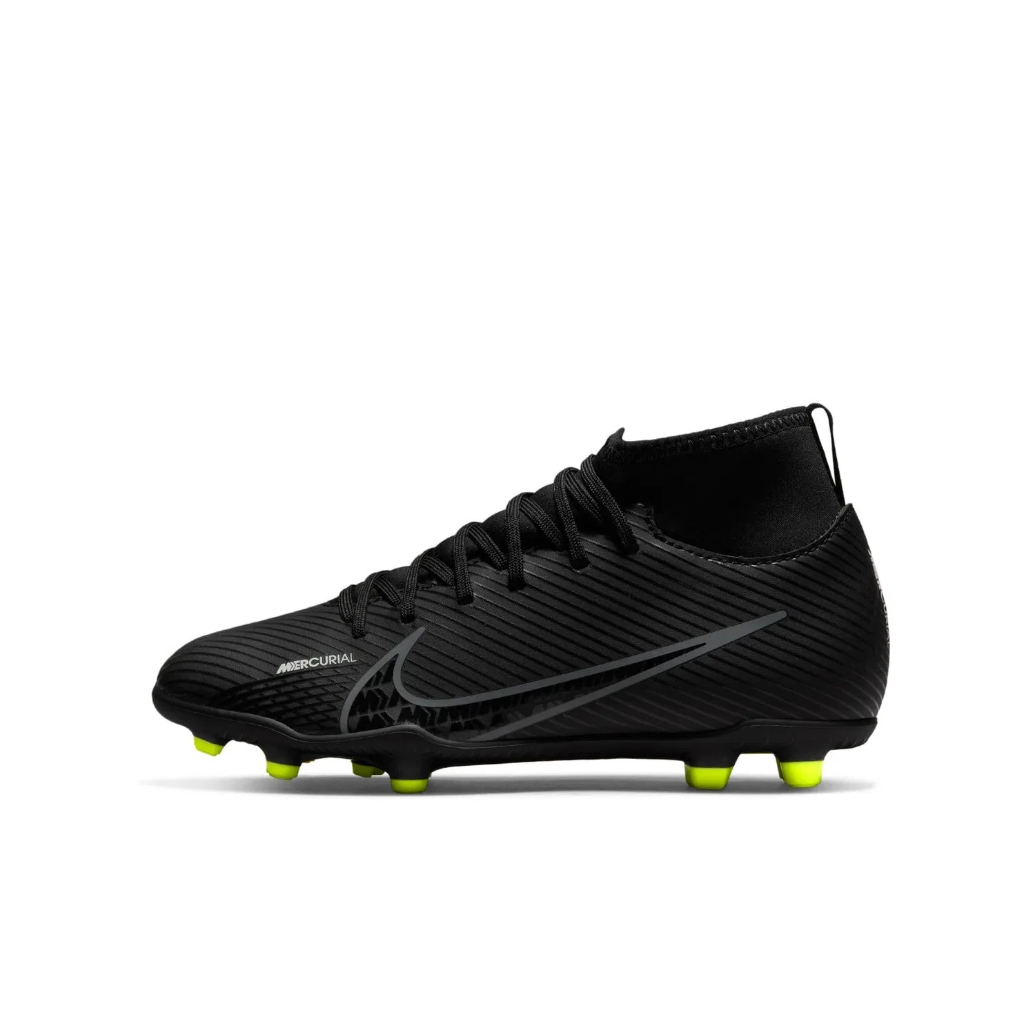 Детские бутсы для мальчиков с шипами Jr Superfly 9 Club NIKE, Black Dk Smoke Grey Summit White Volt