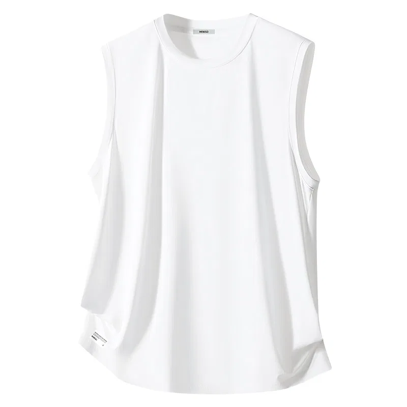 Детский топ с круглым вырезом Ice Silk Mesh Light Gray (Ma47 Infinite Wander Right Bottom A Logo) MINISO, Light Gray — фото 4