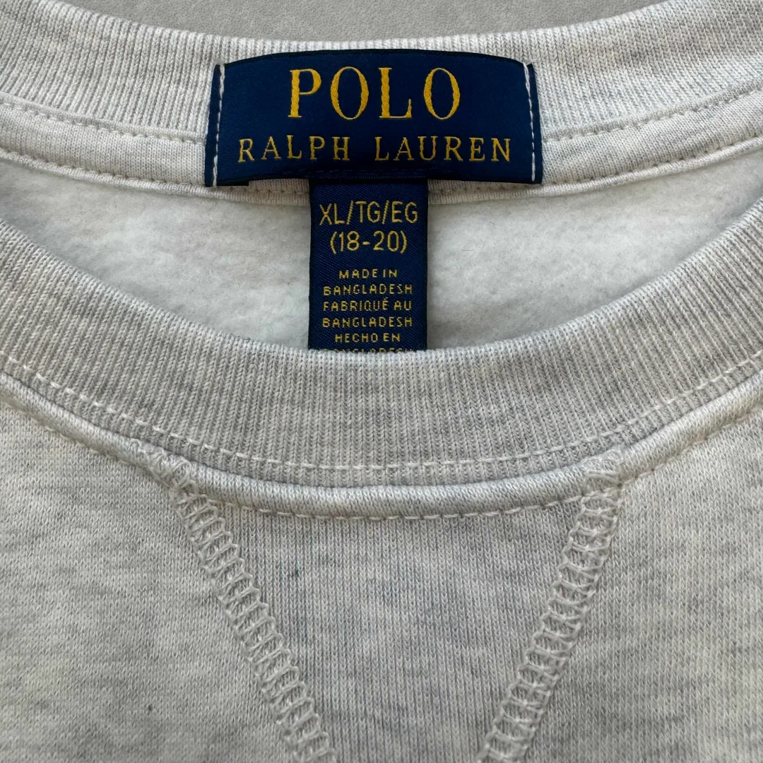 Детский свитшот с круглым вырезом Gray Polo Ralph Lauren — фото 4