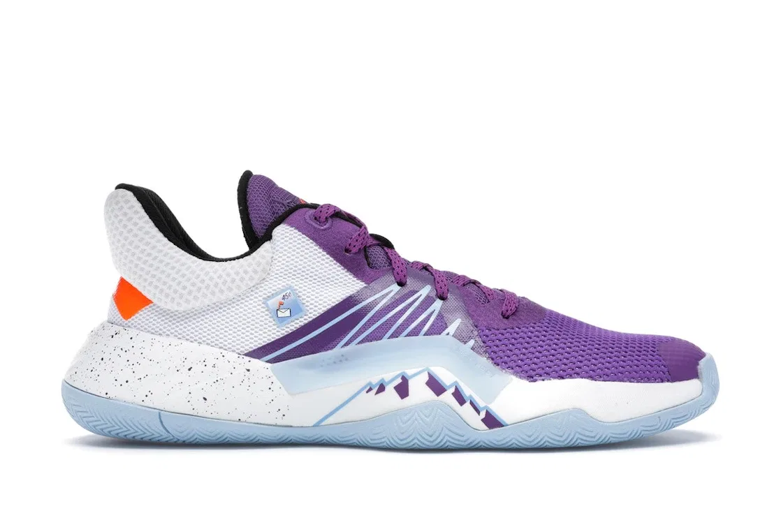 Детские кроссовки для мальчиков с липучками Adidas D.O.N. Issue #1, Active Purple/Footwear White/Glow Blue