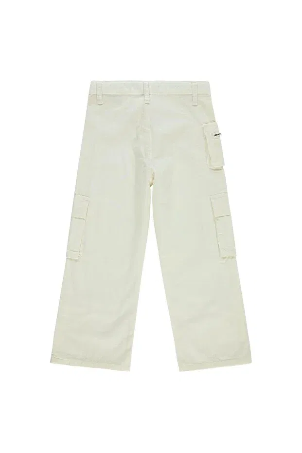 Детские брюки для девочек широкие Civil Girls, Off White — фото 3
