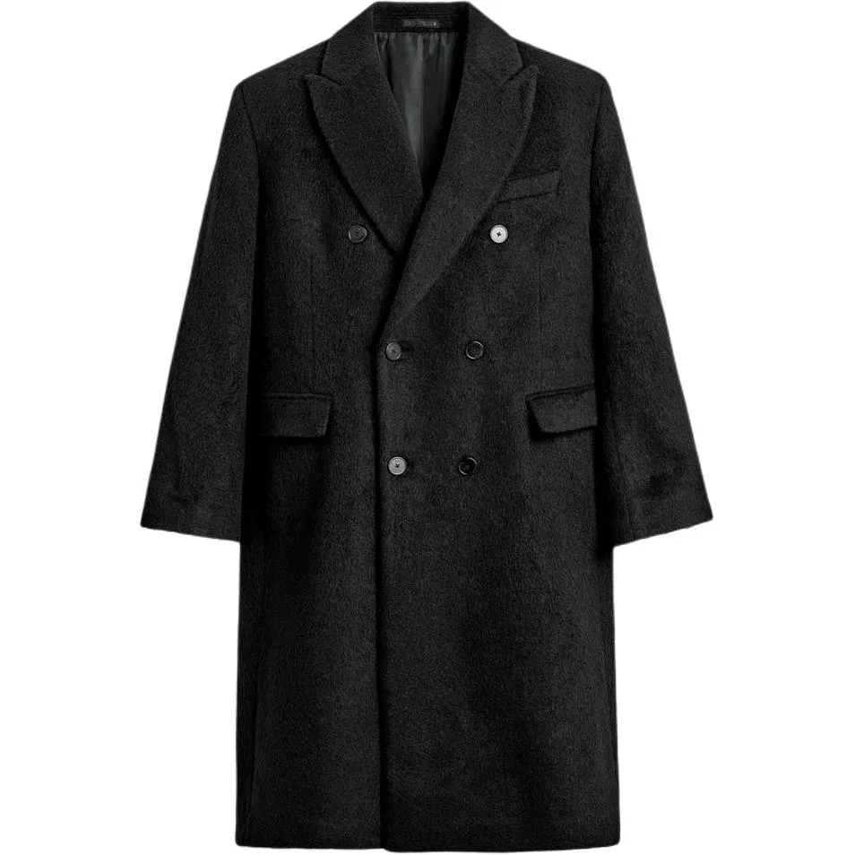 Мужское пальто Black ZARA, Черный