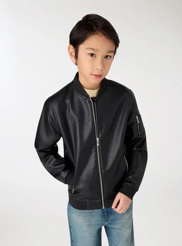 Куртка из полиэстера Bomber jacket Terranova, черный — фото 2