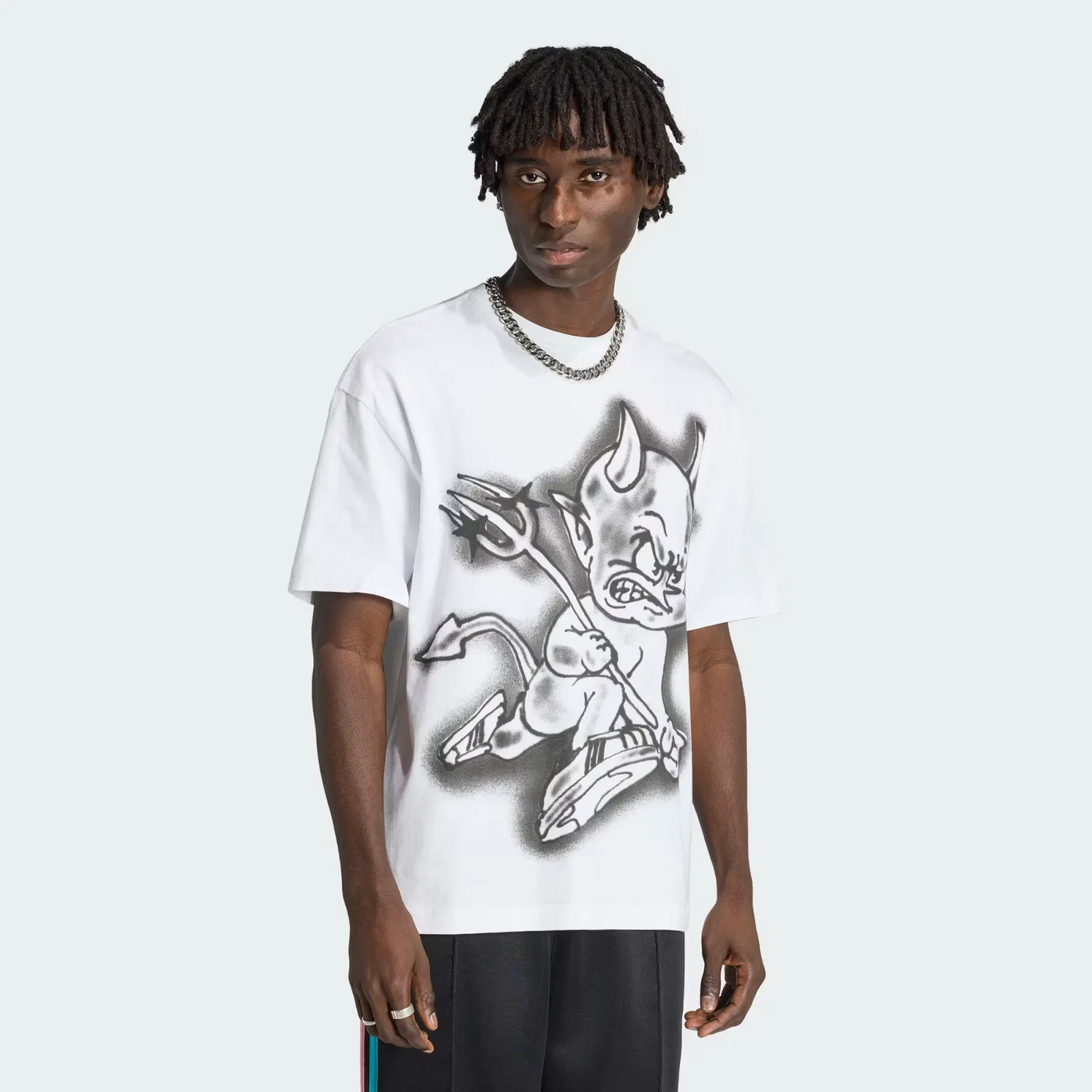 Мужская футболка свободного кроя Airbrush Tee Adidas Originals, белая