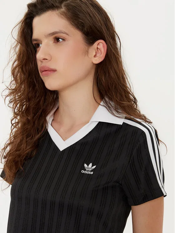 Футболка slim fit adicolor Football Jacquard Adidas, черный — фото 4