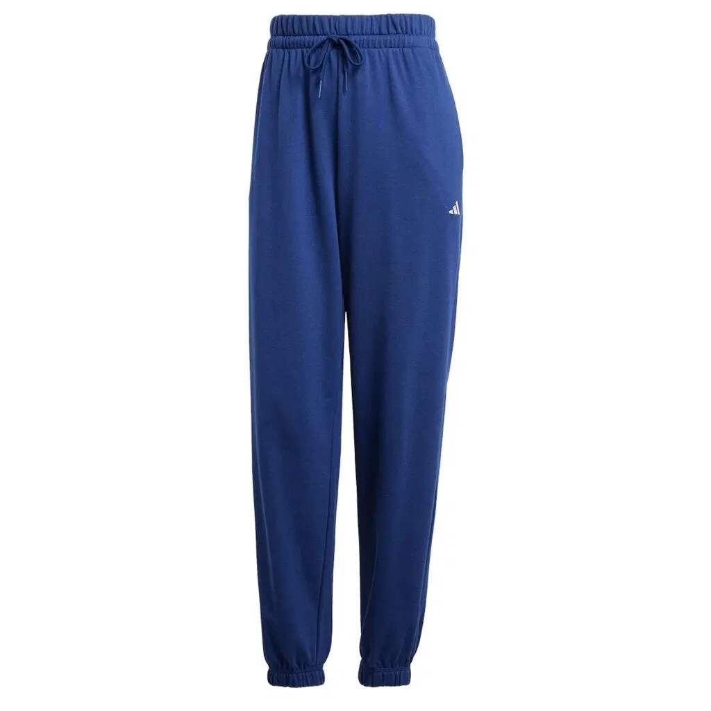 Женские спортивные штаны с флисом adidas Essentials 3S Open Hem Fleece, Темно-синий Белый — фото 2