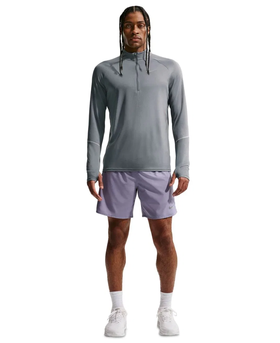 Футболка беговая с длинным рукавом Miler Dri-FIT Nike, Smoke Gray Iron Gray Reflective Silver