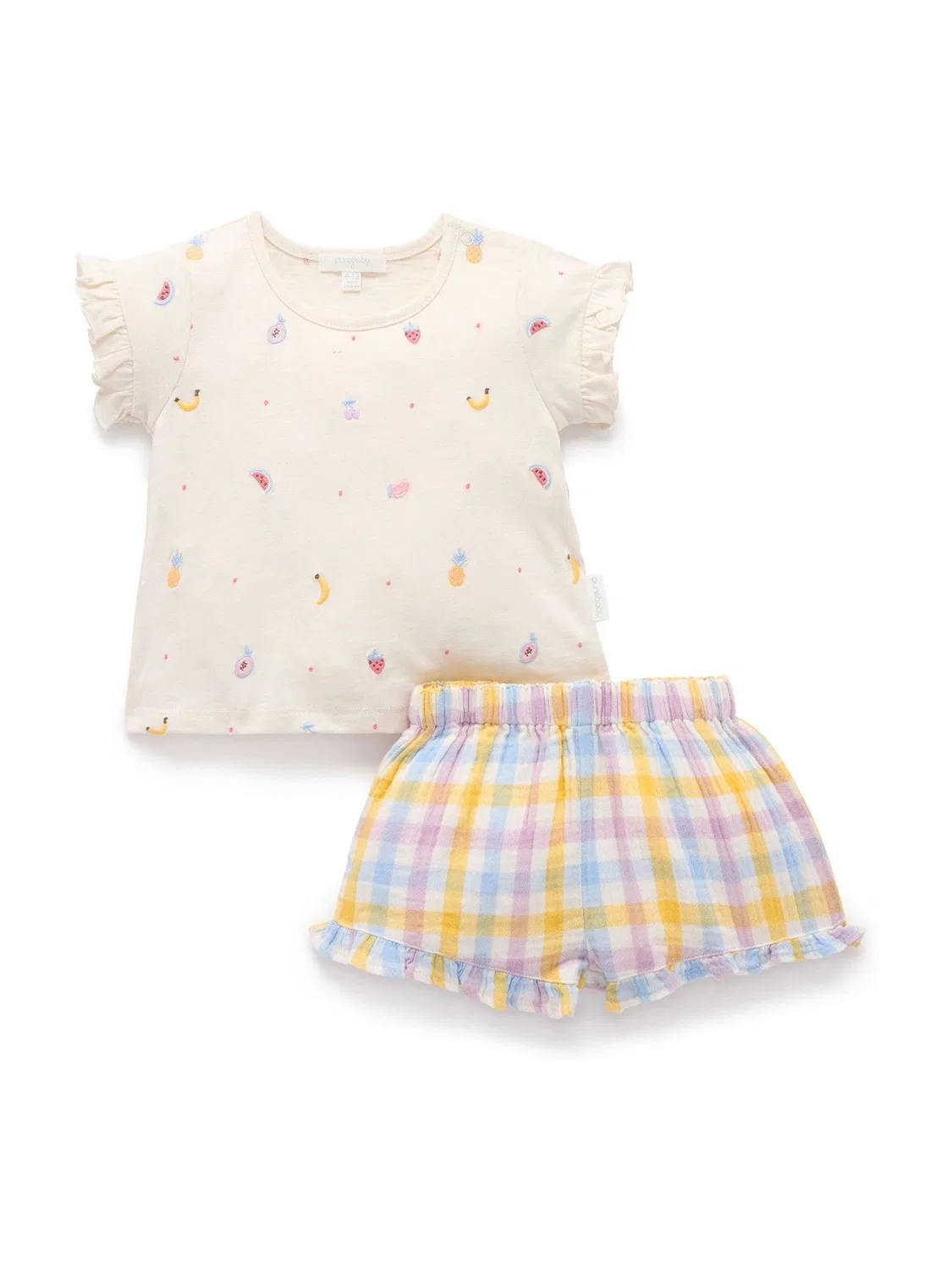 Комплект футболка и шорты Purebaby, розовый — фото 3