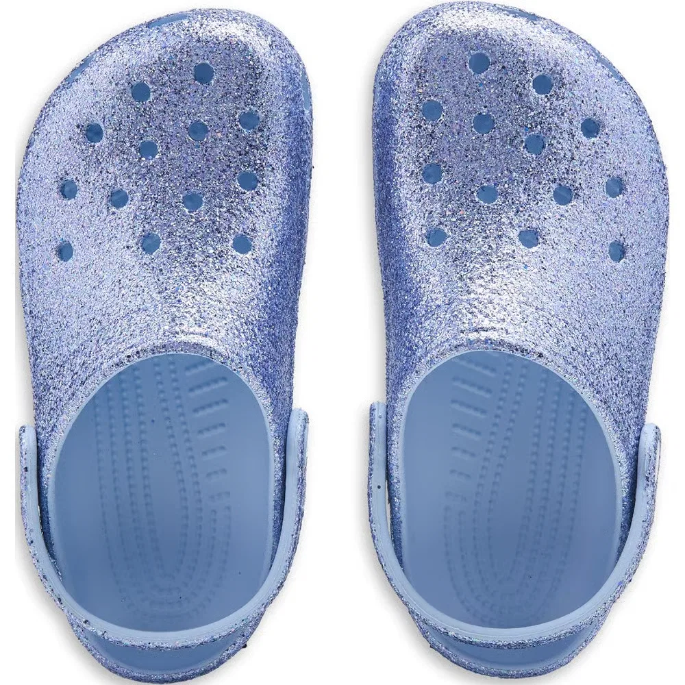 Детские классические сабо с блестками Crocs, Blue Glitter — фото 4