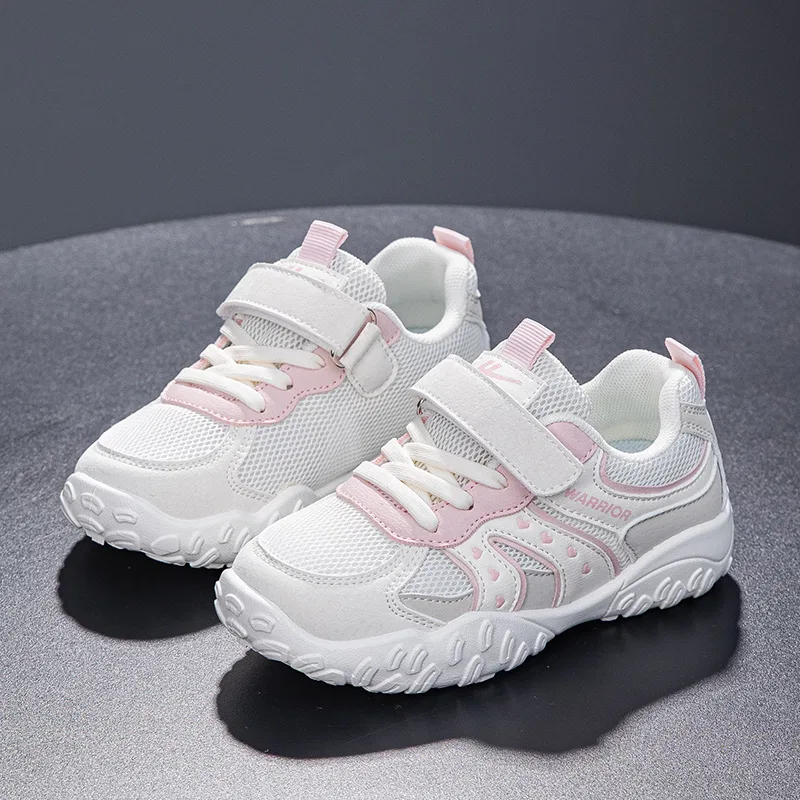 Детские повседневные кроссовки из синтетической кожи Beige Pink WARRIOR — фото 3