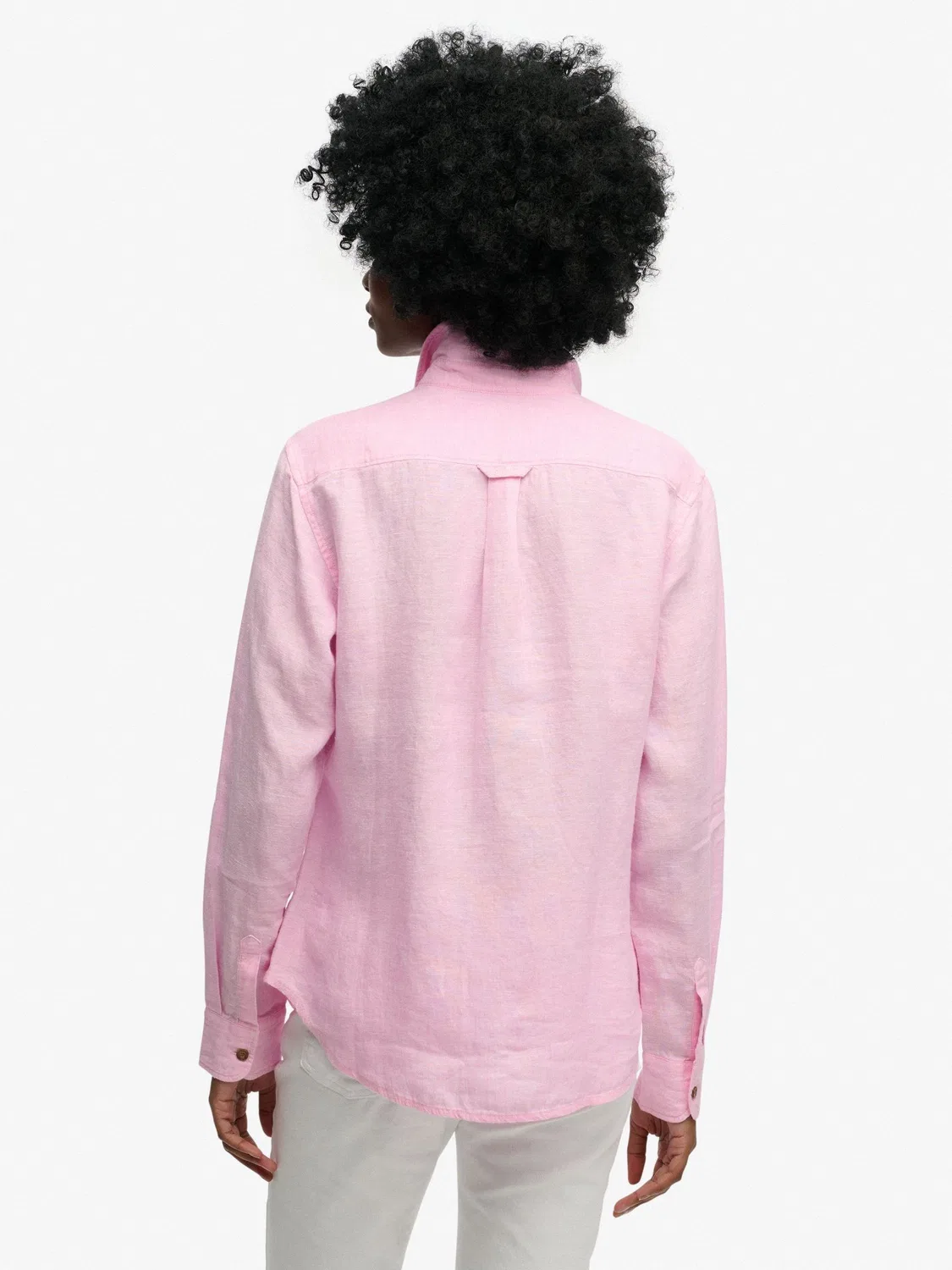 Рубашка свободного кроя Premium Linen Boyfriend Superdry, розовый — фото 4