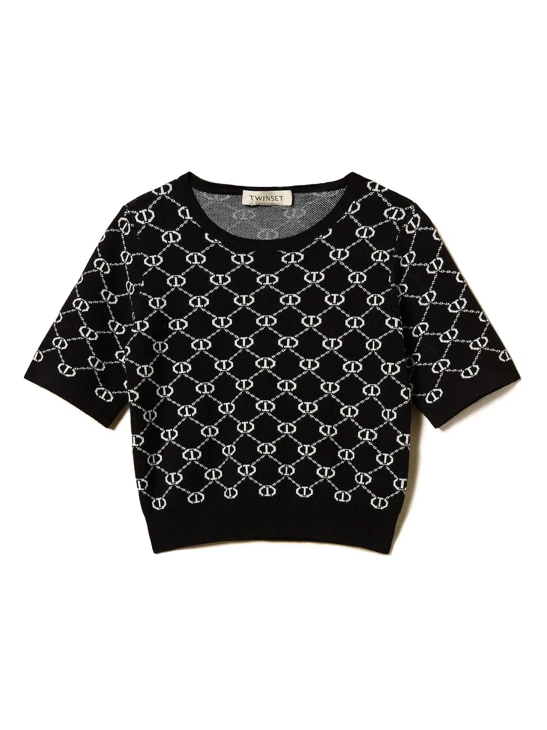 TWINSET Трикотажная футболка черная