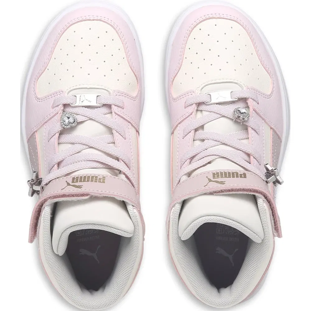 Детские высокие кроссовки Puma, Pink/White — фото 4