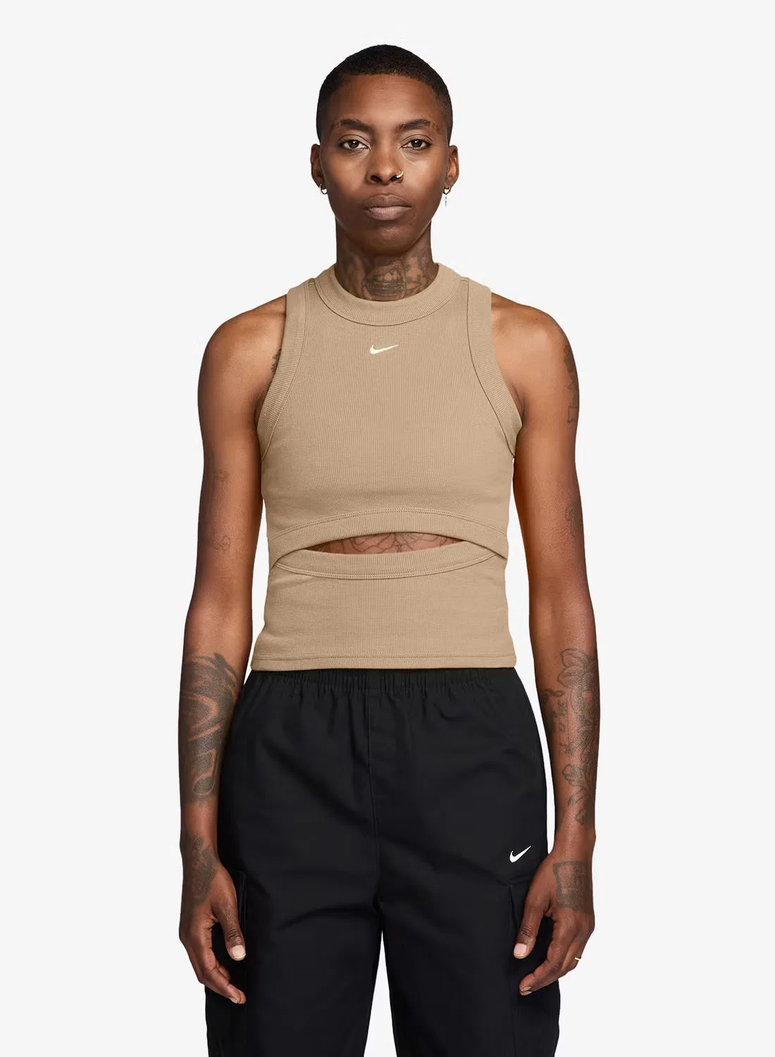 Майка на бретелях с вязаным рубчиком Nsw Chill Nike, льняной