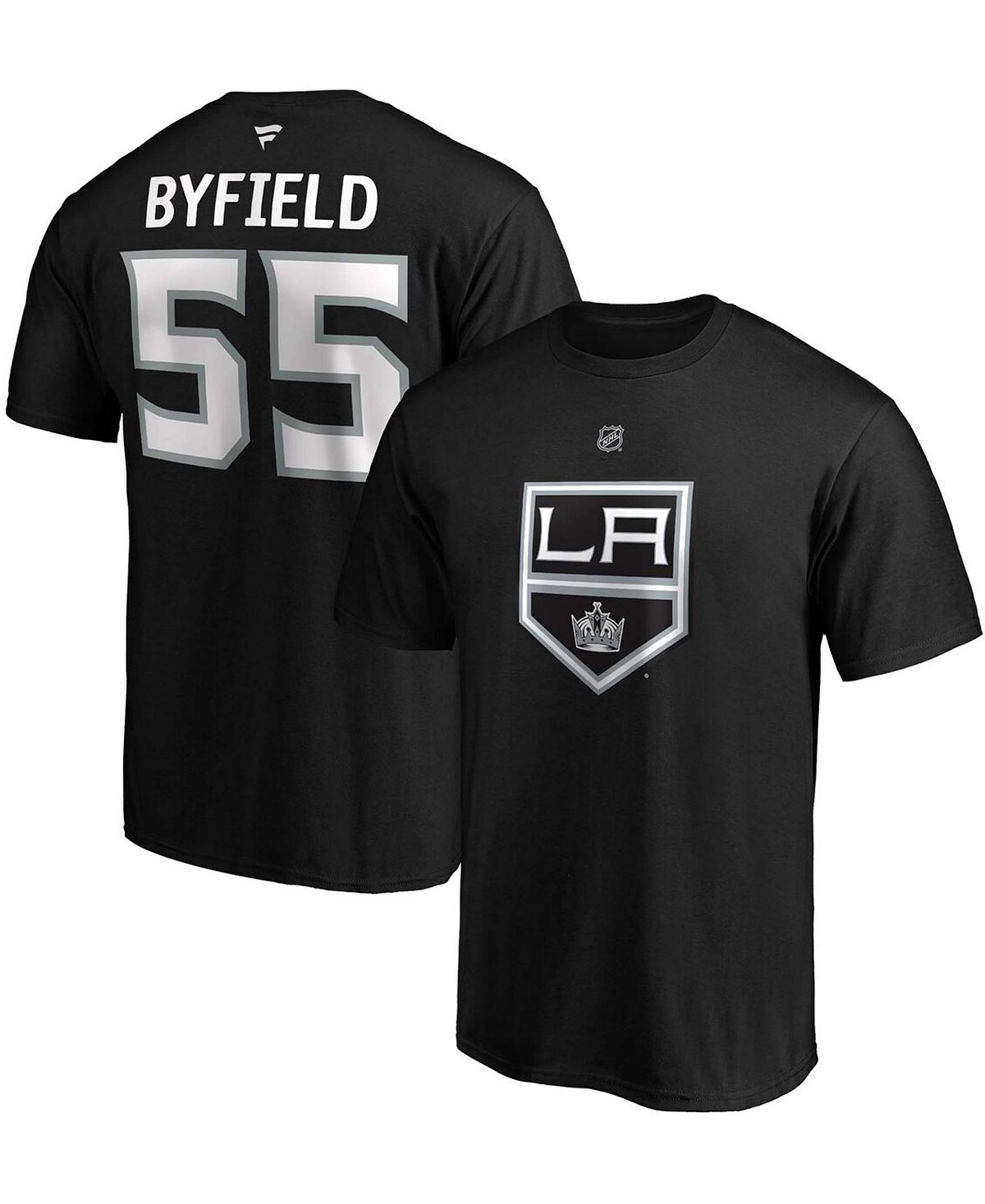 Мужская футболка quinton byfield black los angeles kings authentic с именем и номером стека Fanatics, черный - фото