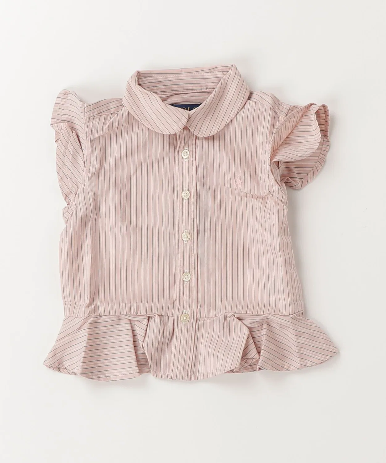 Детская хлопковая рубашка с пеплумом и вышивкой пони Polo Ralph Lauren Childrenswear, Multi — фото 3