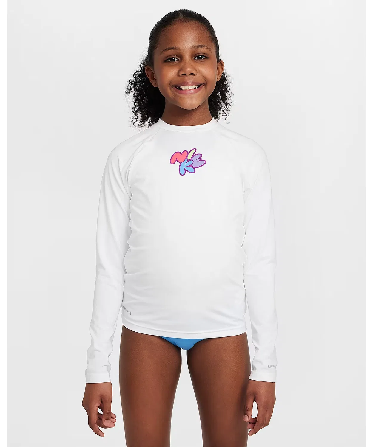 Детская рашгарда с длинным рукавомNIKE Bubble NIKE L/S Hydroguard, Белый