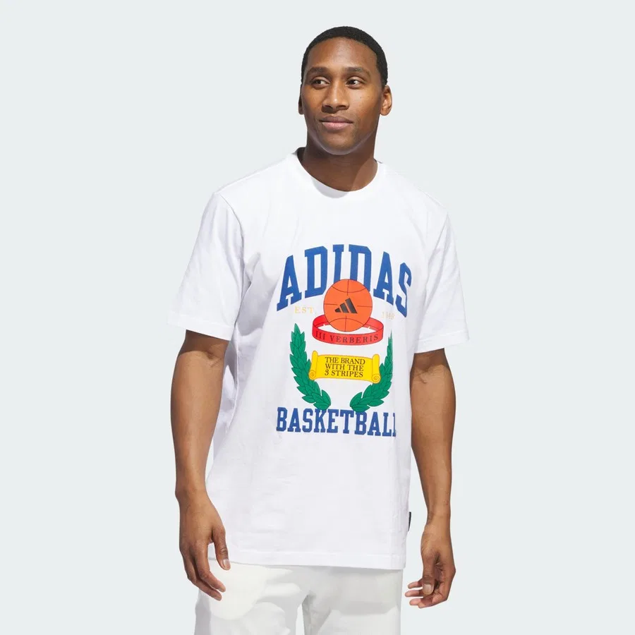 Футболка с графическим принтом Crest Basketball adidas Performance, Белый