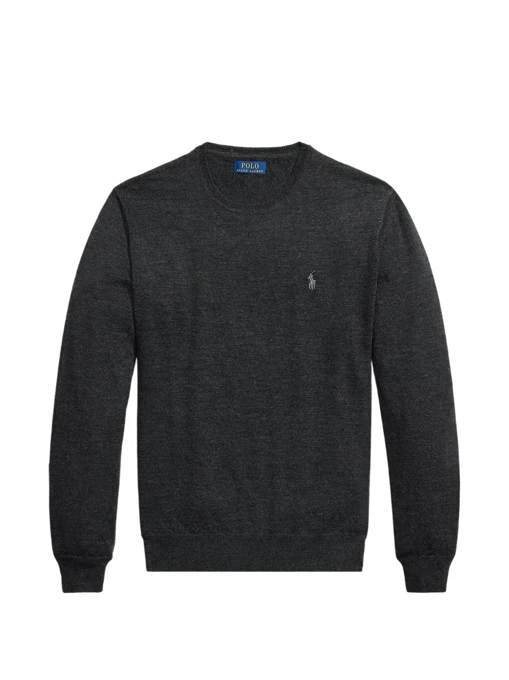 Моющийся шерстяной джемпер с круглым вырезом POLO RALPH LAUREN, серый