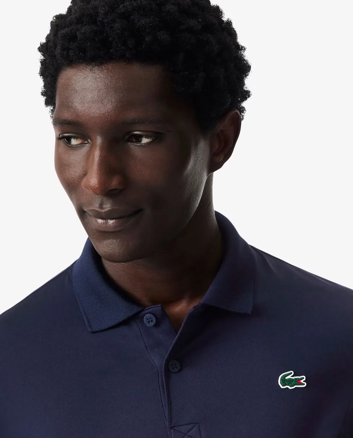 Мужское поло Lacoste с длинным рукавом для гольфа, технология Ultra Dry, Azul Marino — фото 3