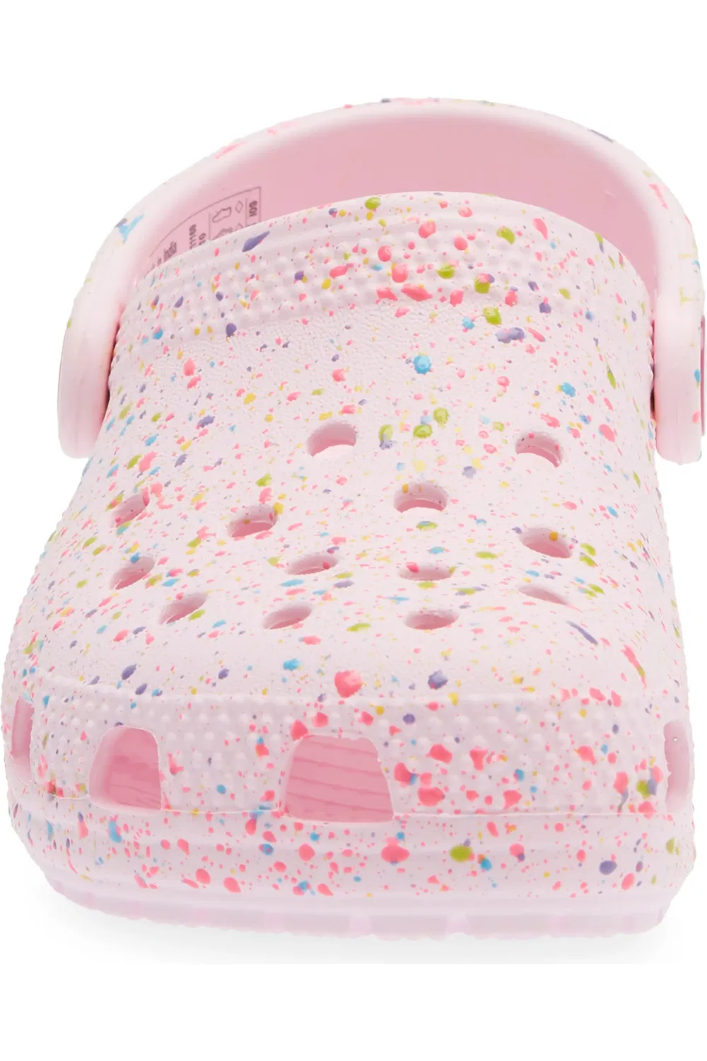 Детские клоги с принтом краски Classic Paint Splatter Crocs, Pink Milk — фото 4