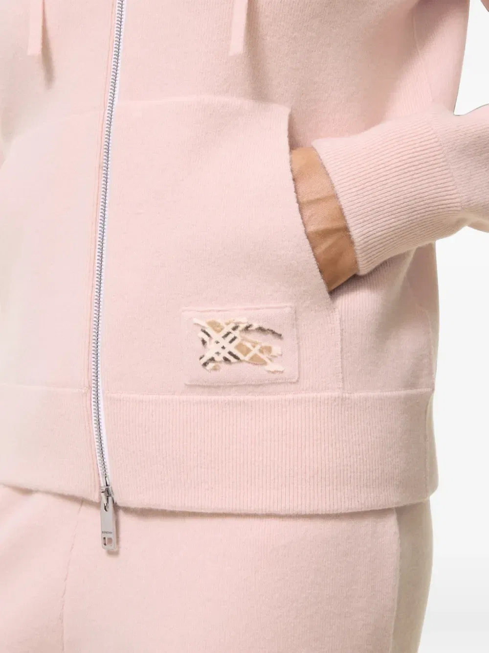Худи на молнии из смеси кашемира BURBERRY, розовый — фото 3