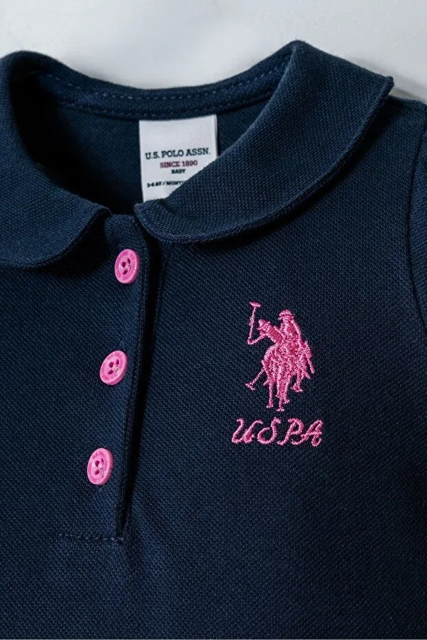 Детский комбинезон для девочек с коротким рукавом U.S. Polo Assn., Navy Blue — фото 2