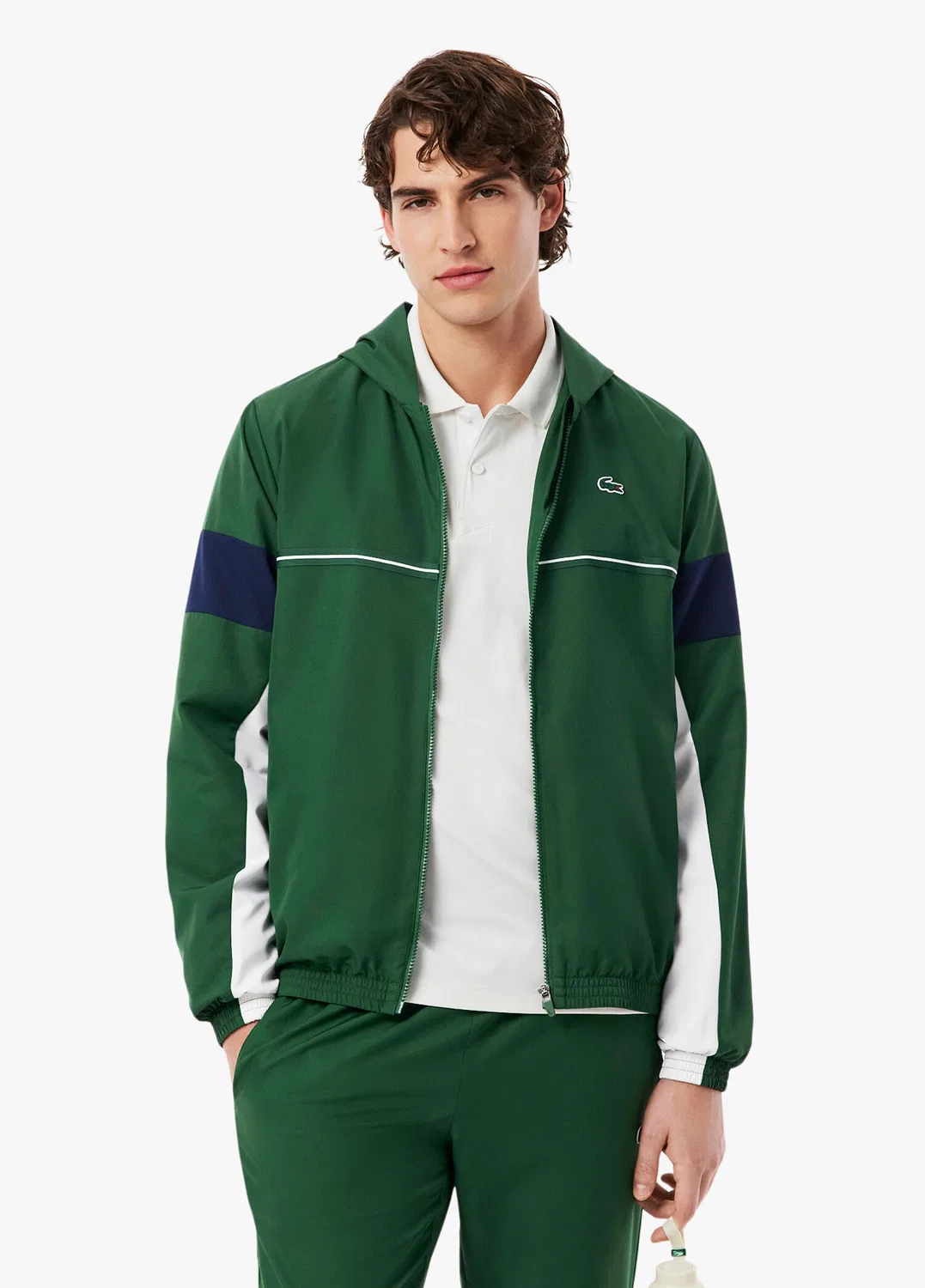 Куртка капюшон Lacoste, зеленая — фото 2