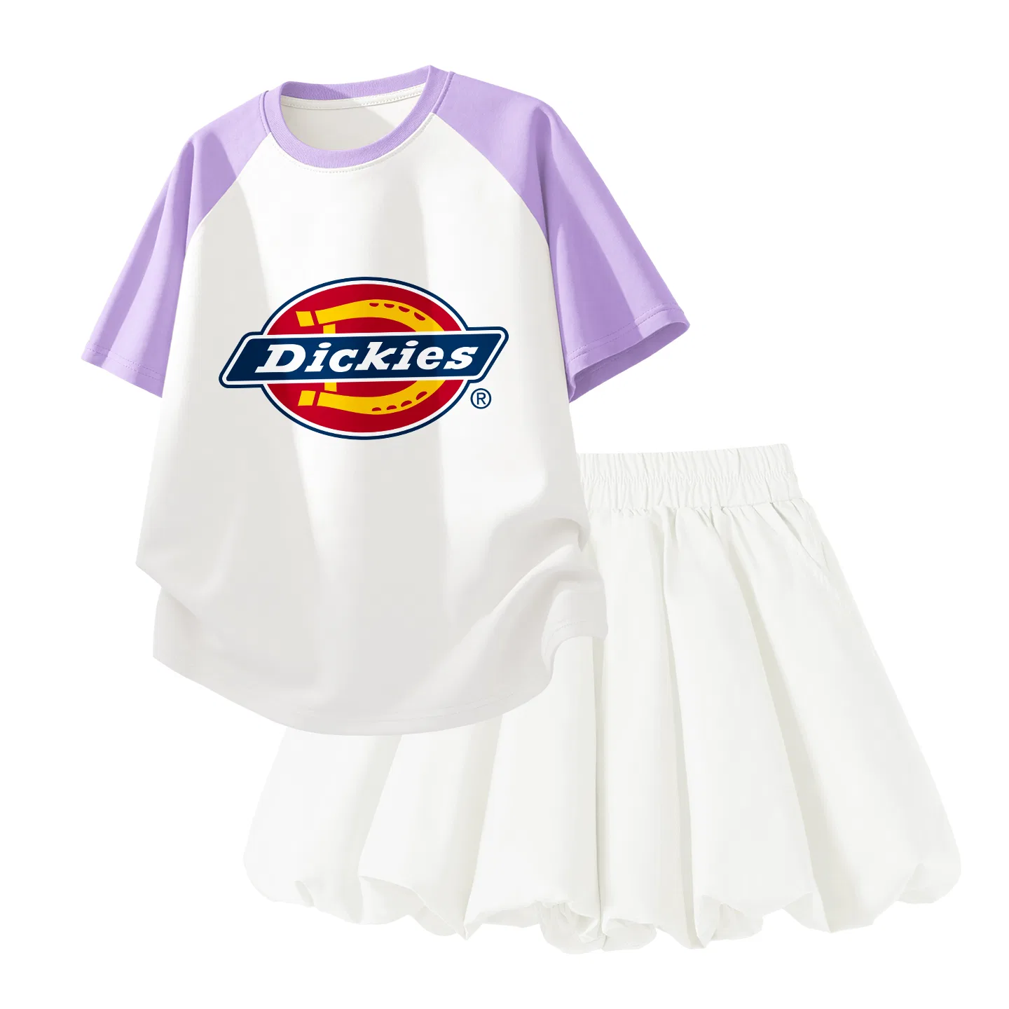 Детский спортивный комплект из 2 предметов с принтом Dickies, Standard Purple White+Solid Frost White