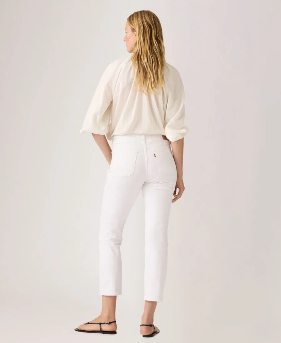 Джинсы прямого кроя скинни Classic Mid-Rise Ankle Straight-Leg Levi's, Simply White — фото 4