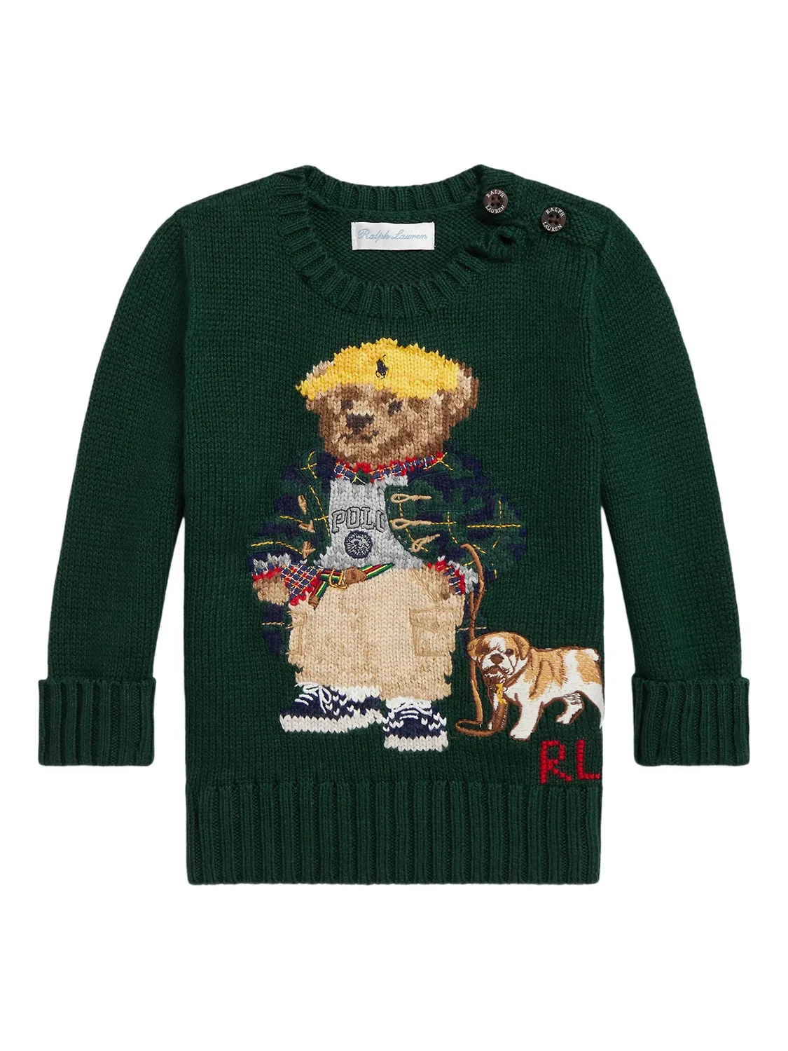 Свитер с мотивом медведя Polo Ralph Lauren, зеленый