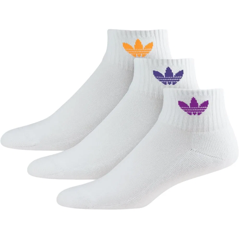 Детские носки-невидимки с логотипом Adidas Originals, 3 пары, Black — фото 2