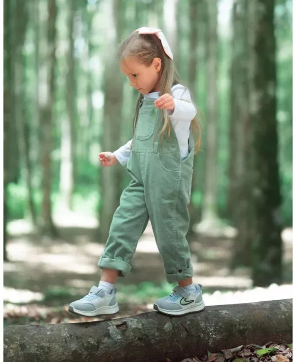 Детский комбинезон вельветовый Dotty Dungarees, Sage Green — фото 3