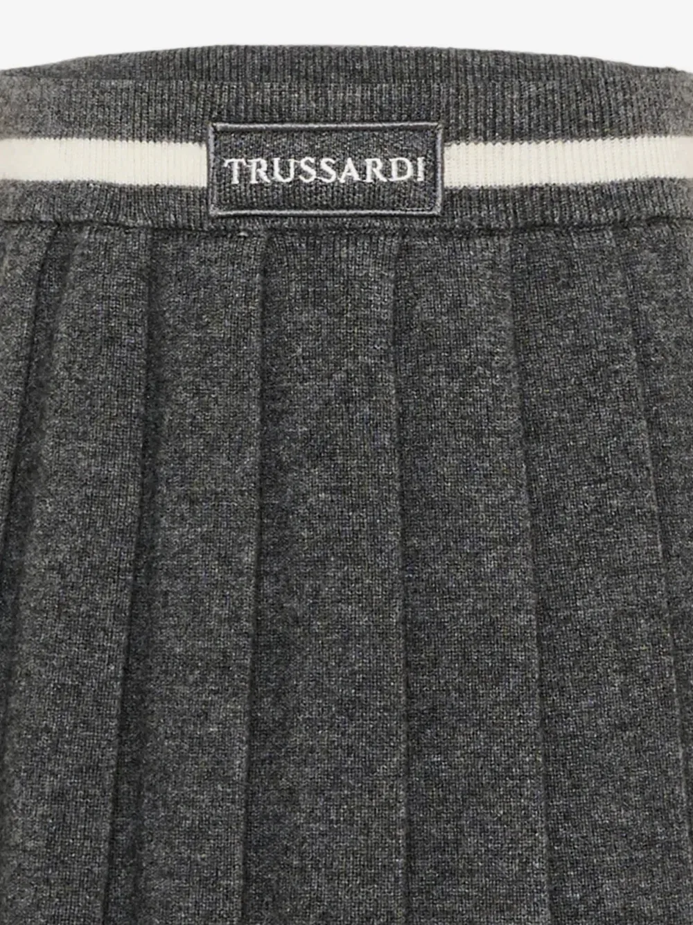 Плиссированная юбка с нашивкой-логотипом Trussardi Junior, серый — фото 3