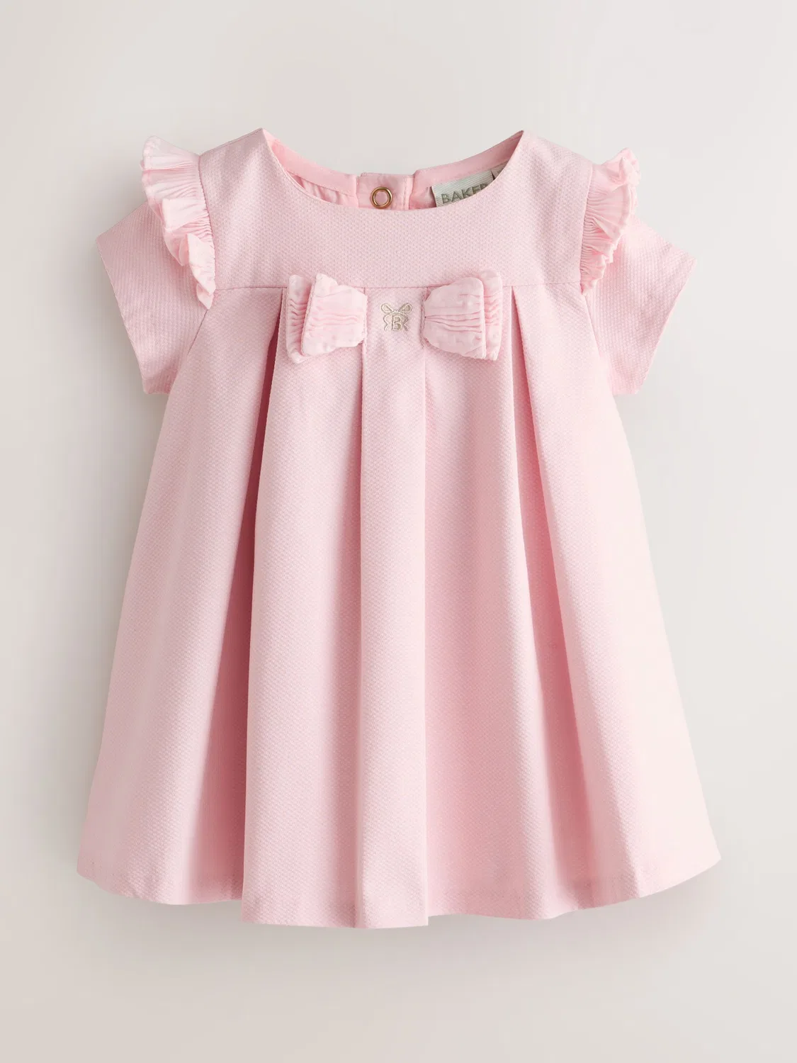 Платье плиссированное с бантом Baker by Ted Baker, розовое