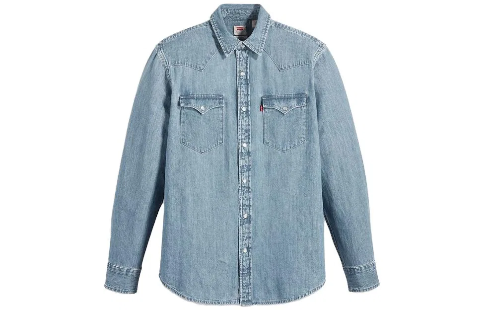 Детская рубашка из денима с острым воротником Levi's, Blue
