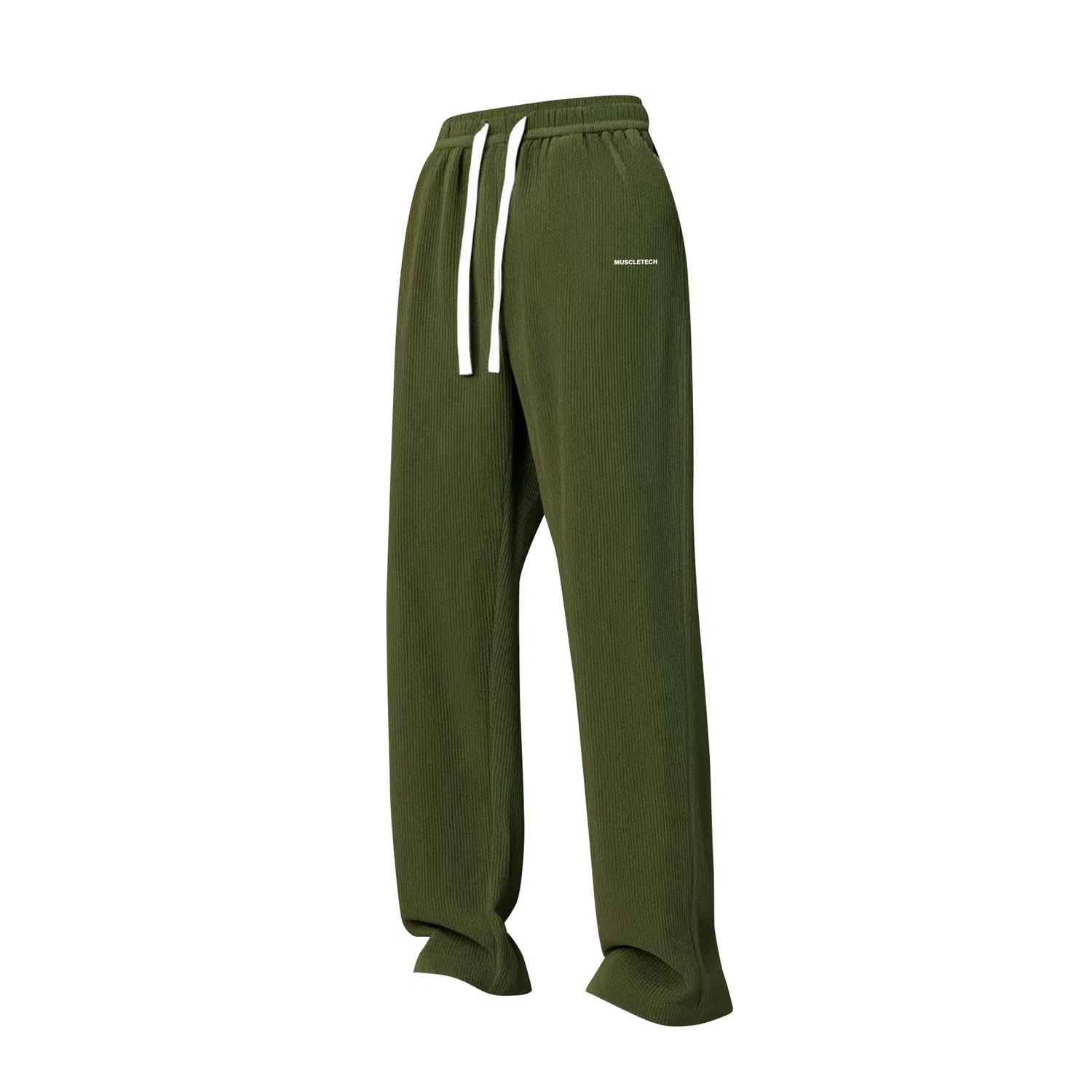 Женские брюки повседневные прямого кроя Army Green MUSCLETECH