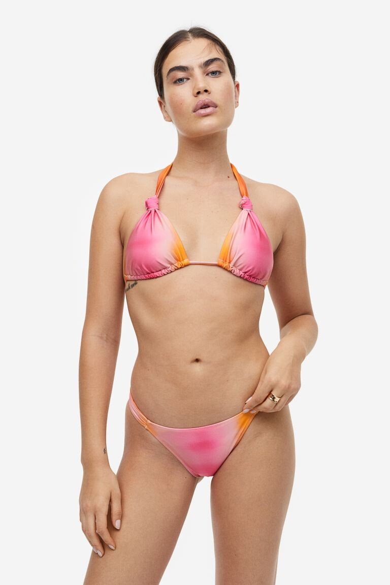 

Мягкий лиф бикини с треугольными чашечками H&M, розовый/оранжевый