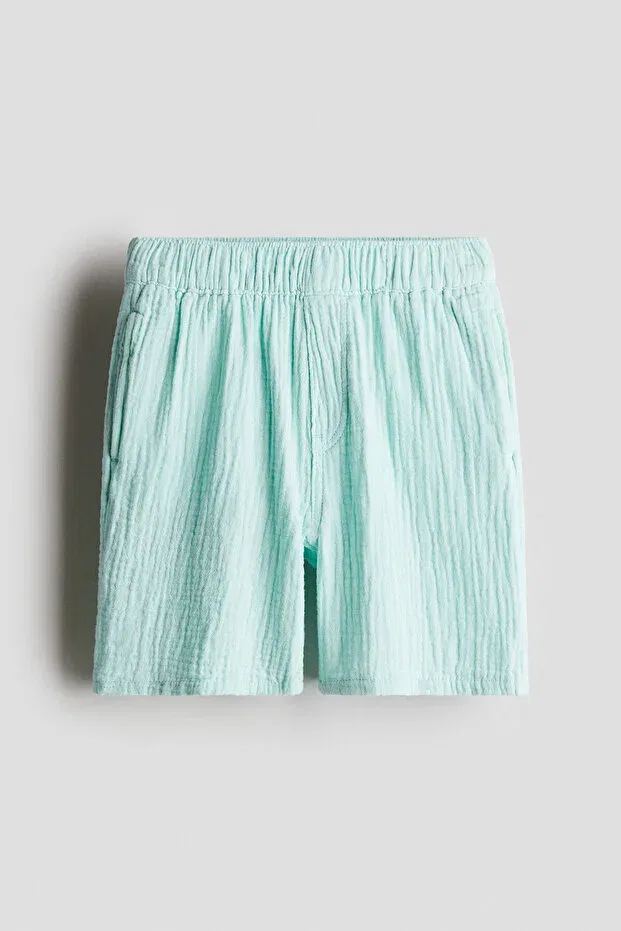 Детские шорты для мальчиков хлопковые H&M, Light Turquoise