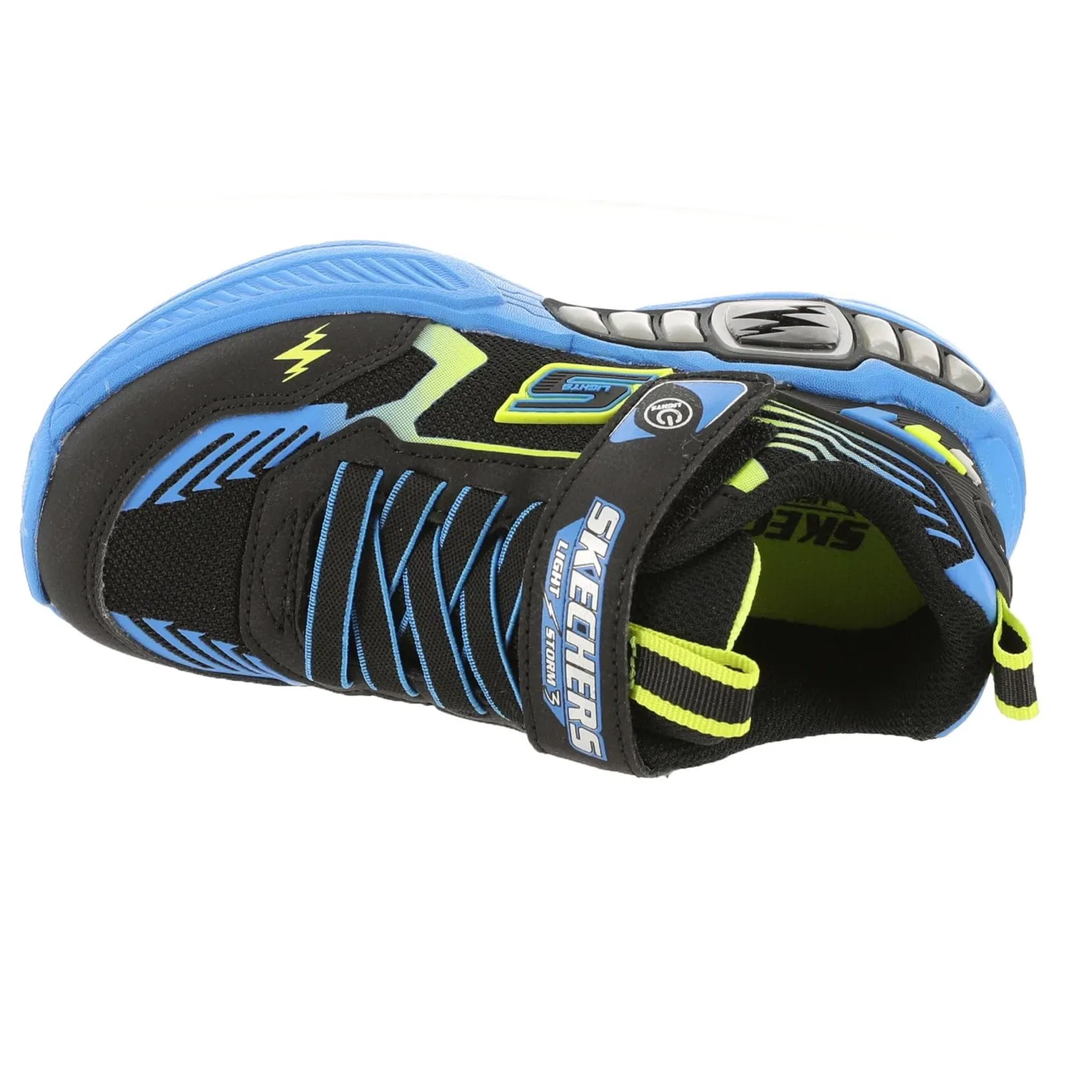 Детские кроссовки для мальчиков с подсветкой Light Storm 3 Skechers, Black Blue Lime — фото 3
