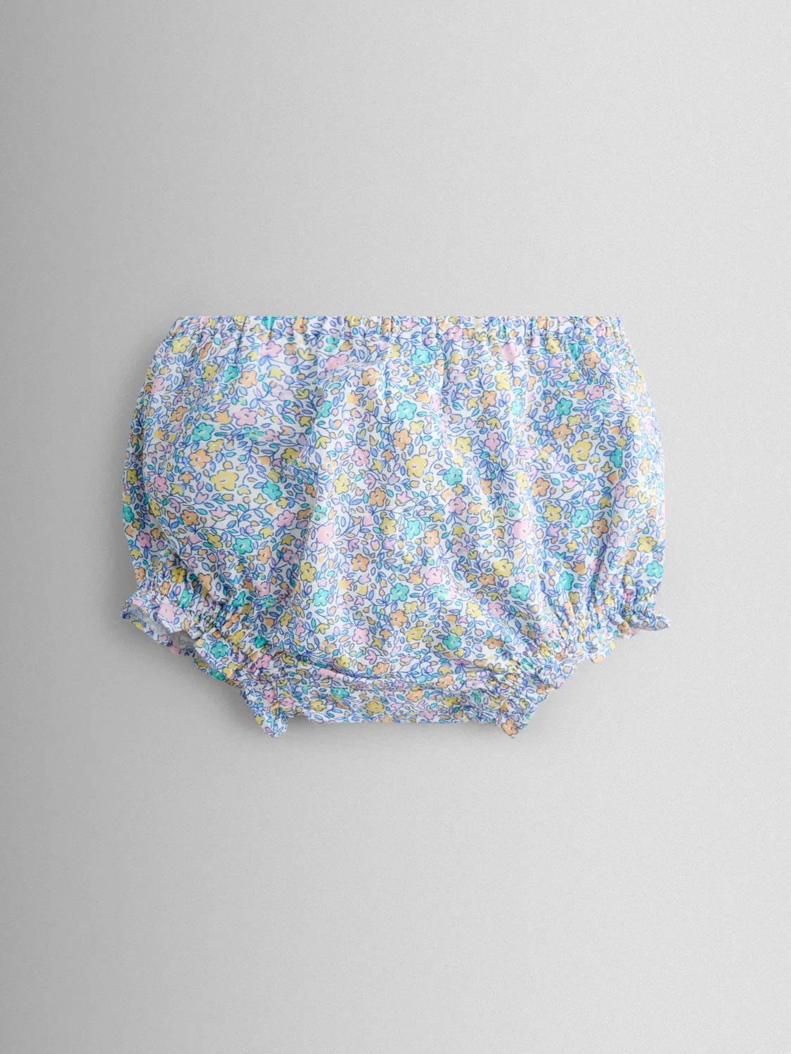 Платье с цветочным принтом, без рукавов Jojo Maman Bébé, голубое — фото 4