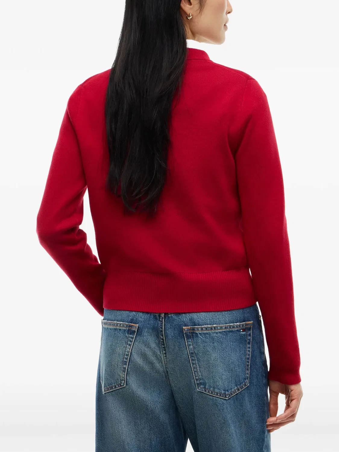 Свитер с вышитым логотипом Tommy Hilfiger, красный — фото 4