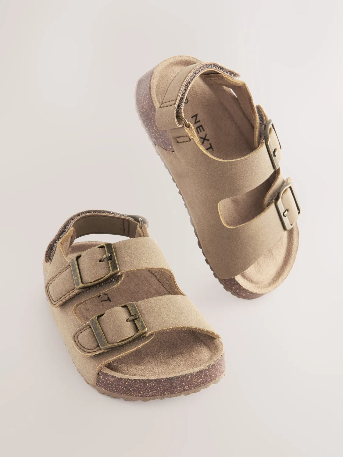 Сандалии с двойной пряжкой Next, цвет Stone Beige