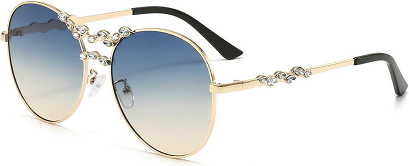 

Большие солнцезащитные очки-пилот для женщин, дизайнерские солнцезащитные очки с стразами, винтажные, в крупной оправе, с бриллиантами, для вечеринок mincl, Rhinestone C6