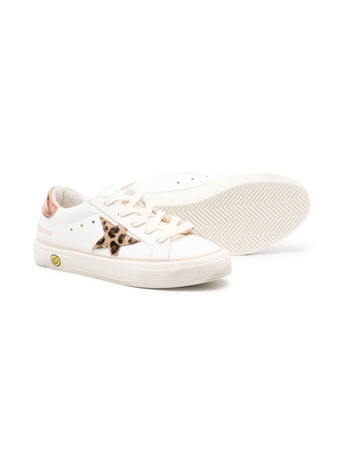 Golden Goose Kids кеды May на шнуровке, белый — фото 2