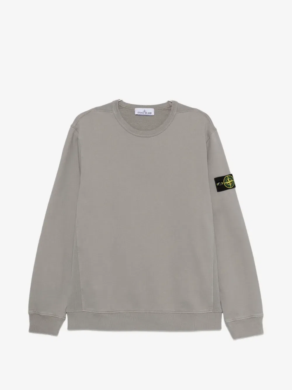 Свитшот с логотипом-нашивкой Stone Island, серый