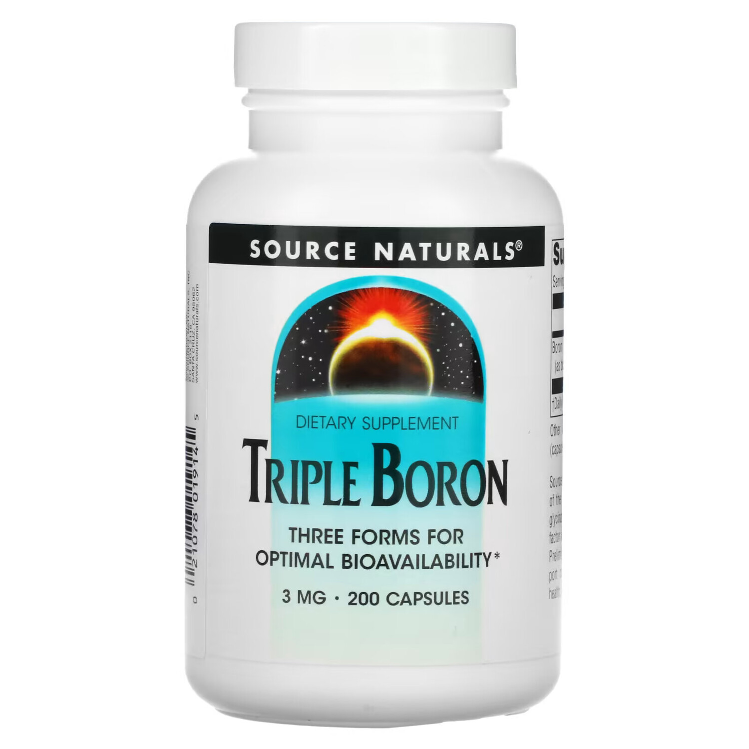 

Source Naturals, Triple Boron, 3 мг, 200 капсул