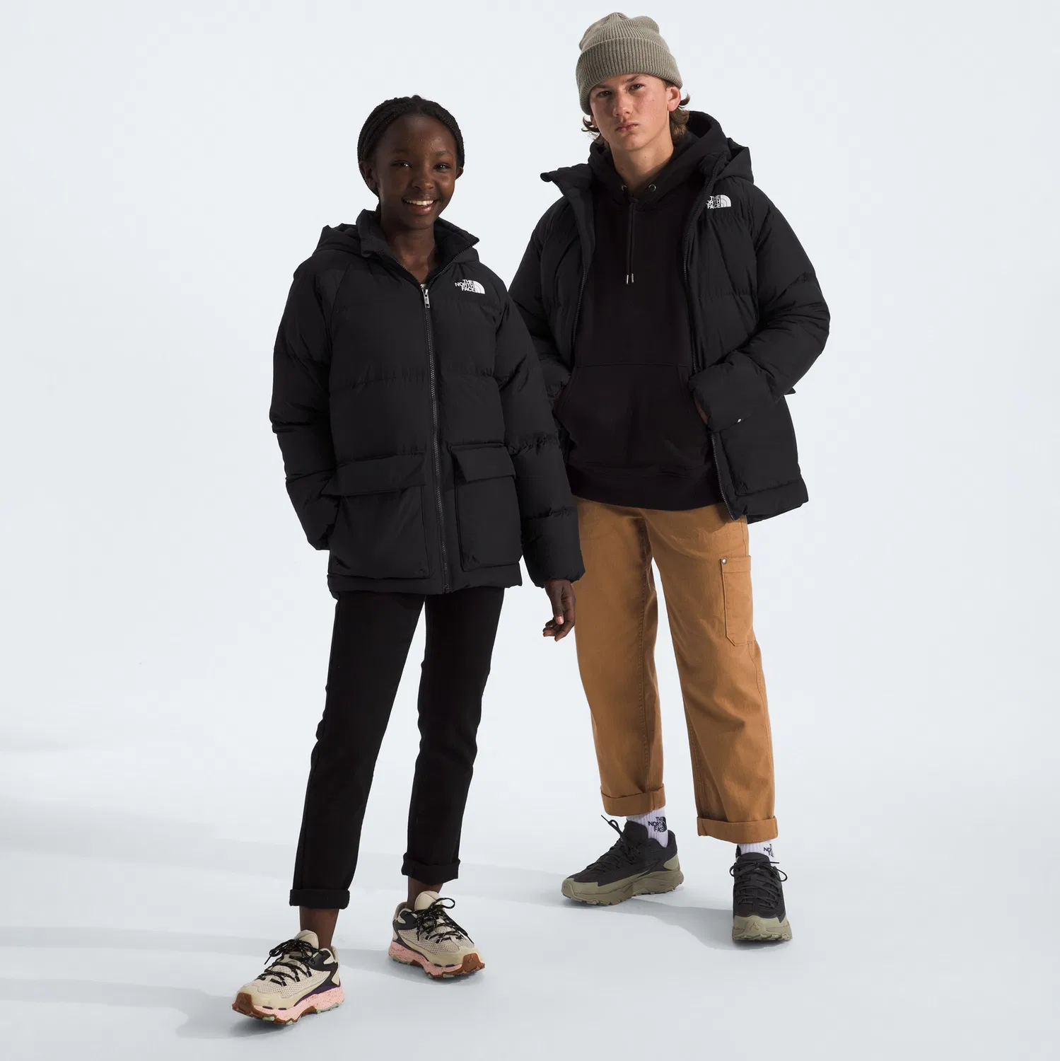 Парка детская утепленная с капюшоном North Down Fleece-Lined The North Face, черный — фото 4
