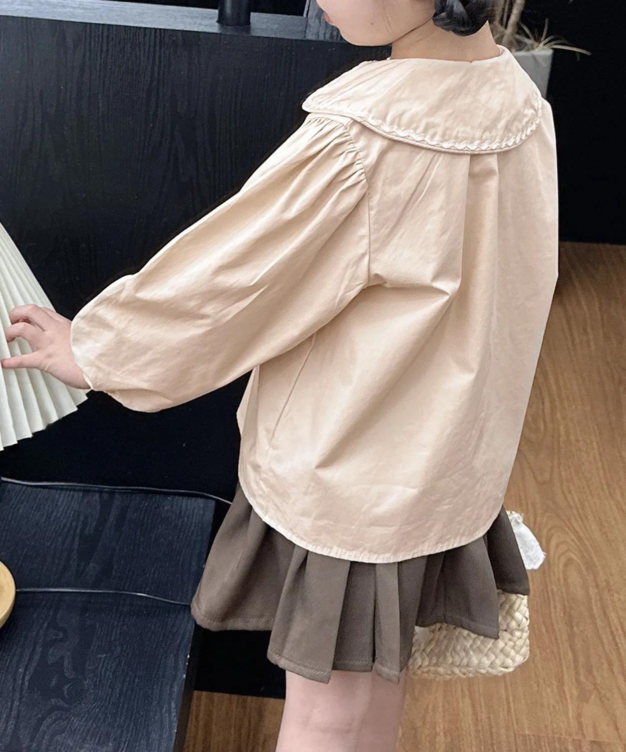 Детская рубашка для девочек с длинным рукавомaimoha, Light Beige — фото 3