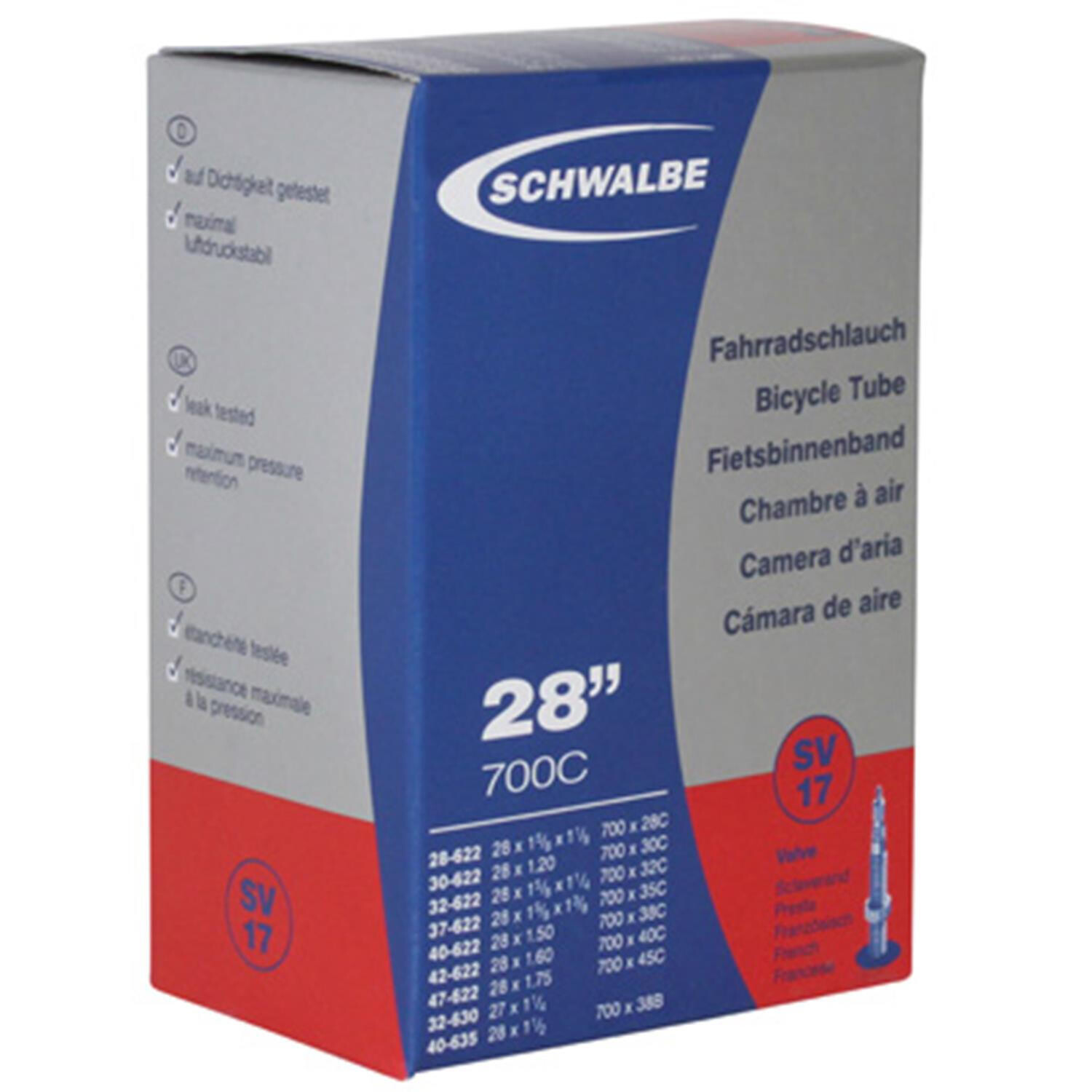 

Воздушная камера Клапан Presta Schwalbe Tour 28x1 1/8-1,75 60 мм, черный / черный / черный
